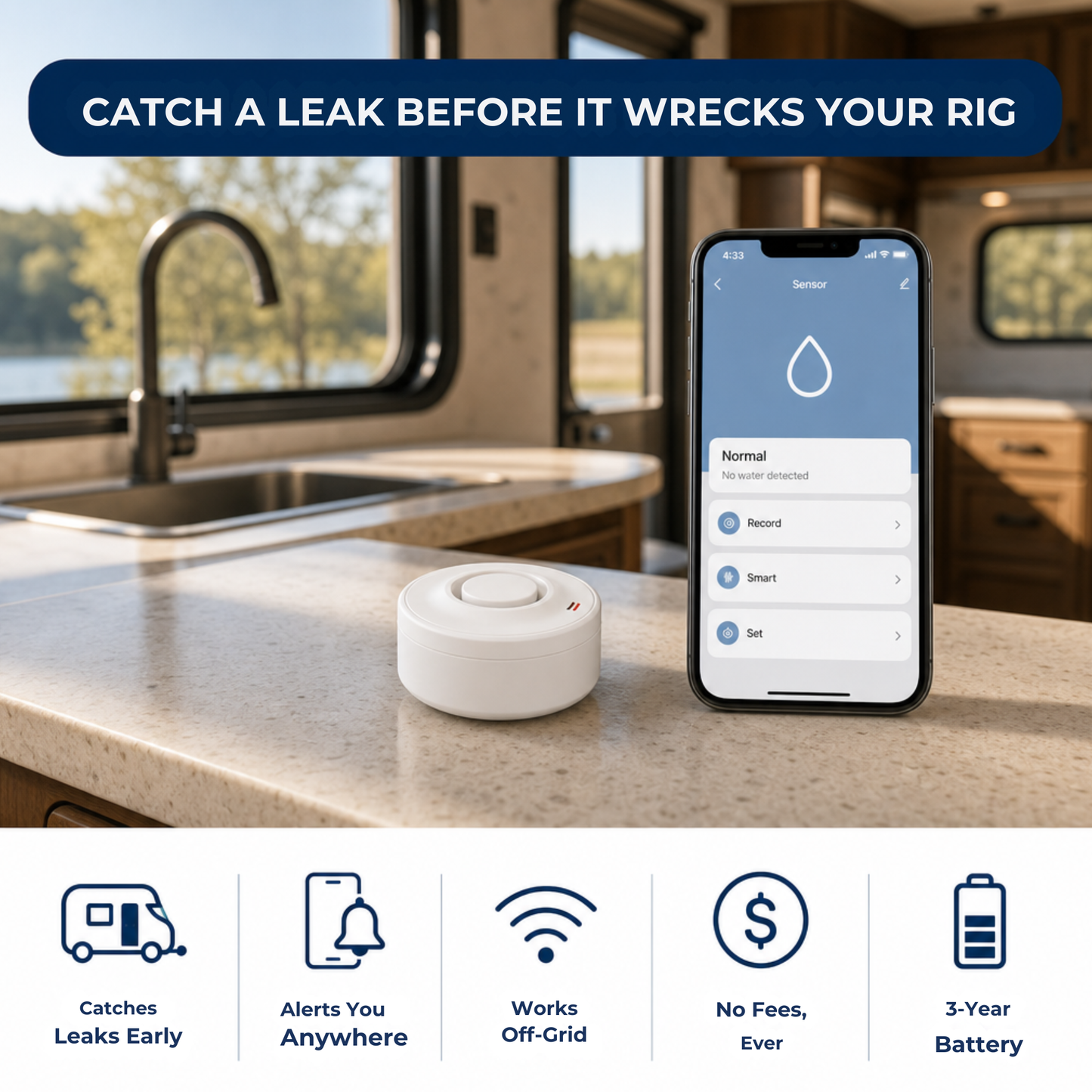 Dovelka LeakGuard 360™  RV Water Leak Detector